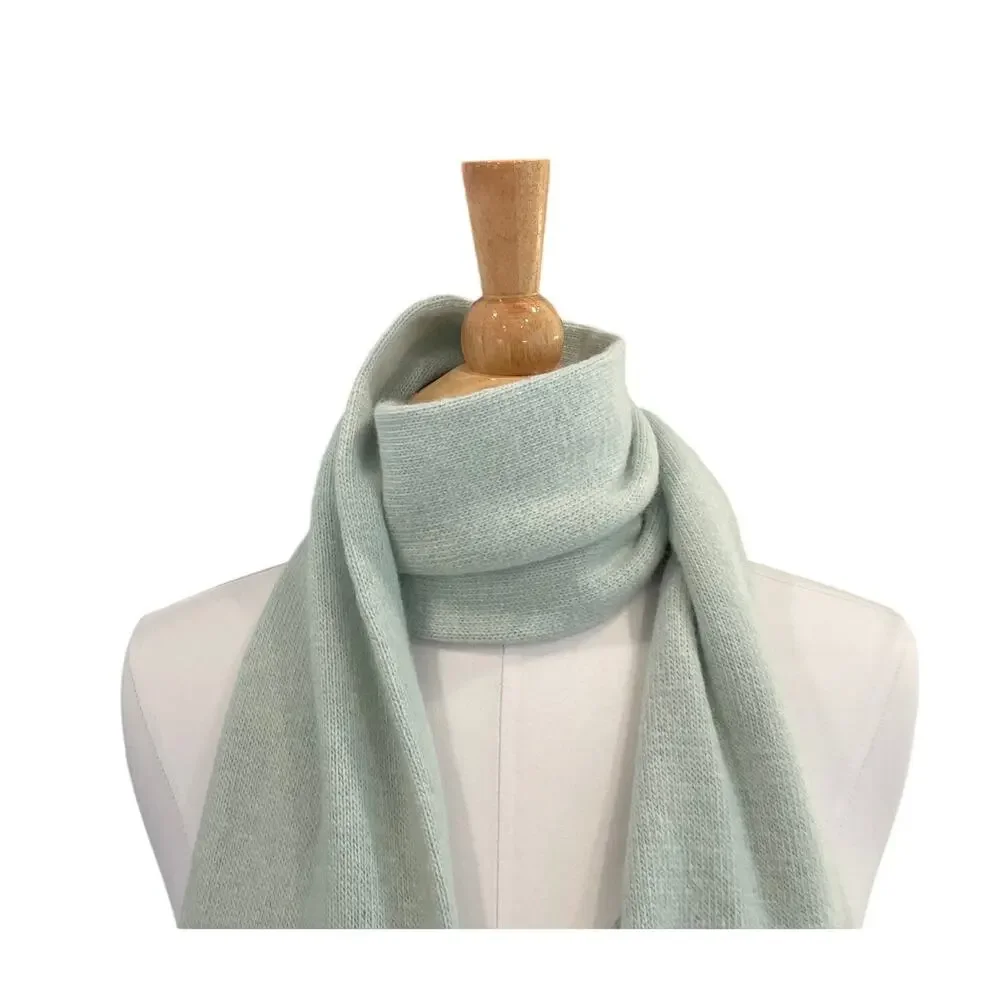 American Eagle Outfitters Wool Angora Blend Pale Blue Fair Isle Skinny Scarf